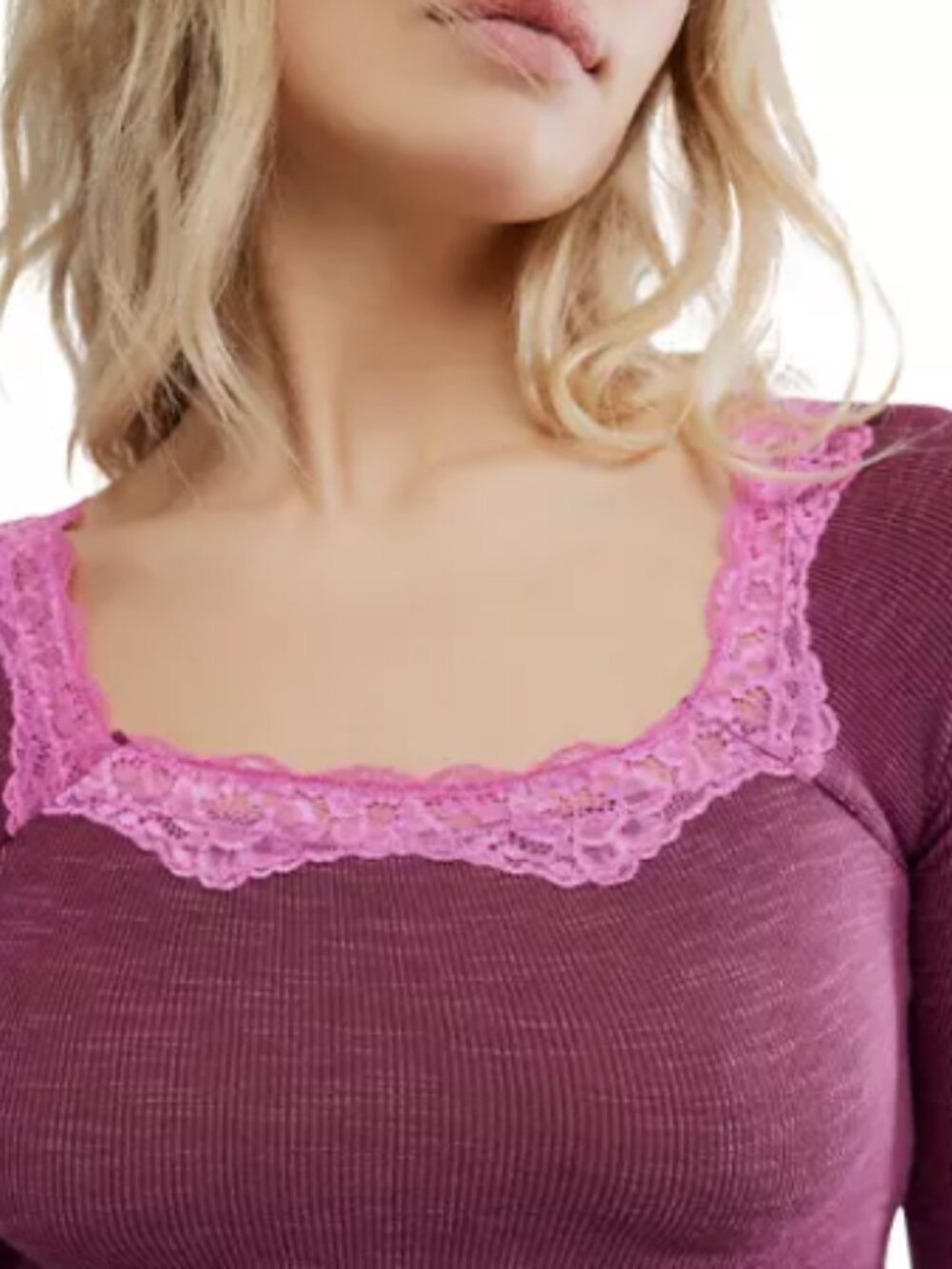 *NWT* Free People Oh My Darling Long Sleeve Shirt Color Rhodendron Combo - Picture 3 of 5